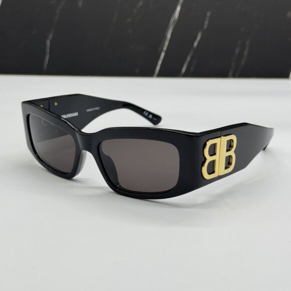 NEW BALENCIAGA BB0360S 005 UNISEX BLACK SUNGLASSES - Picture 3 of 13